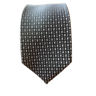 Corbata 100% seda jacquard DEVOTA & LOMBA diseño geométrico marino/ azul claro