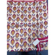 Pañuelo 100% seda Jaipur,90 X90 cms, estampado tonos rosa 